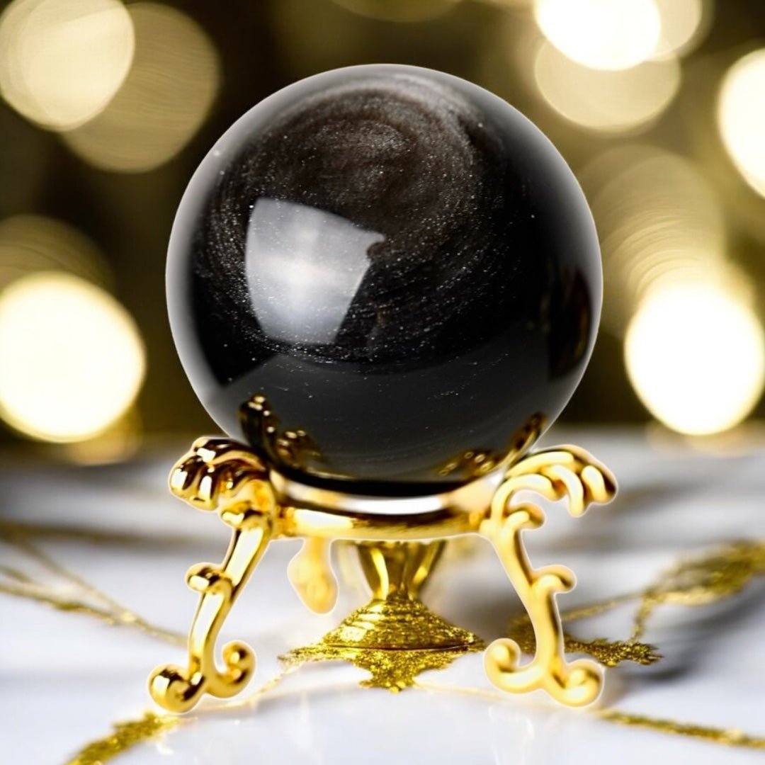 1 Silber Obsidian Kugel - CrystalScents