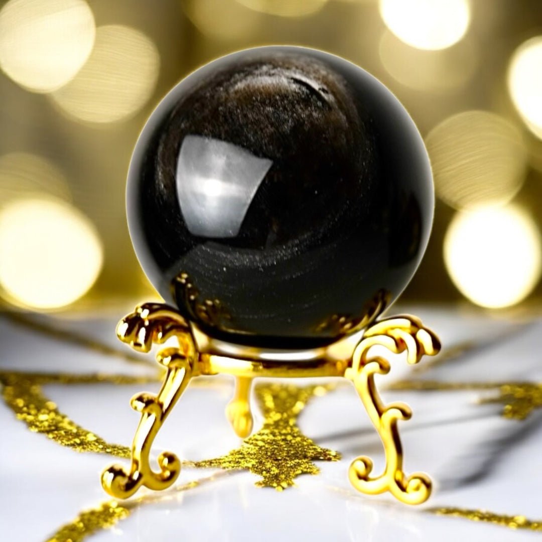 1 Silber Obsidian Kugel - CrystalScents