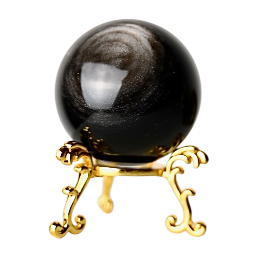 1 Silber Obsidian Kugel - CrystalScents