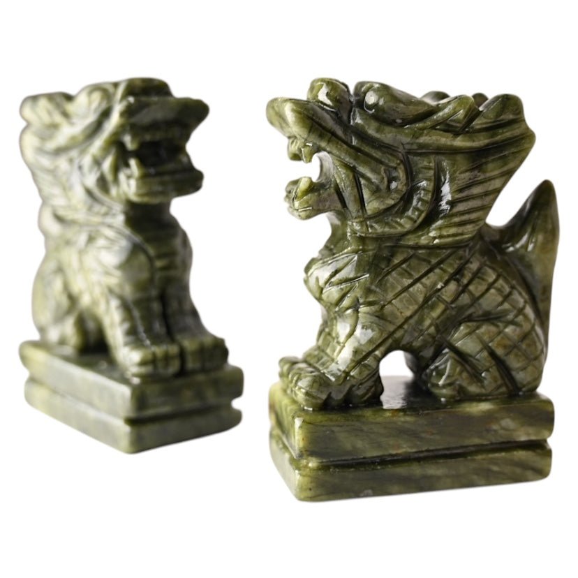 2 Drachen aus grüner Jade - CrystalScents