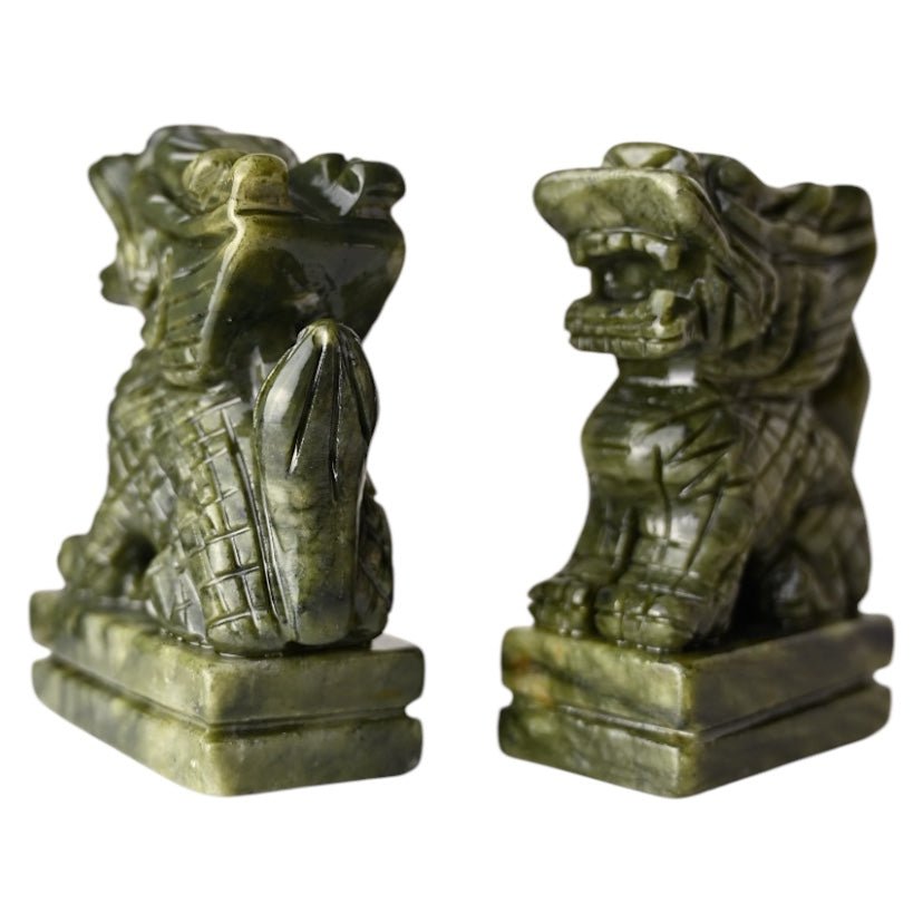 2 Drachen aus grüner Jade - CrystalScents