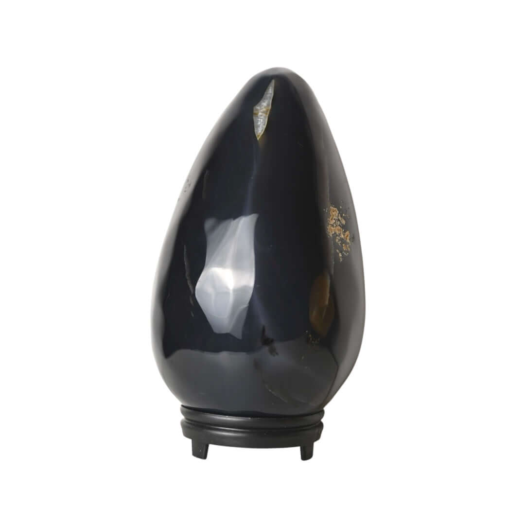 1 Einzigartiges Achat Ei mit glitzernder Druse