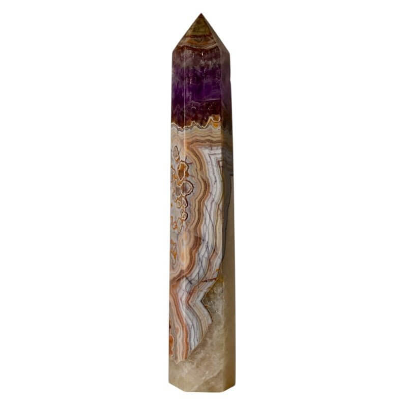 Amethyst-Achat-Obelisk – Elegantes Highlight für Wohnräume und Meditation