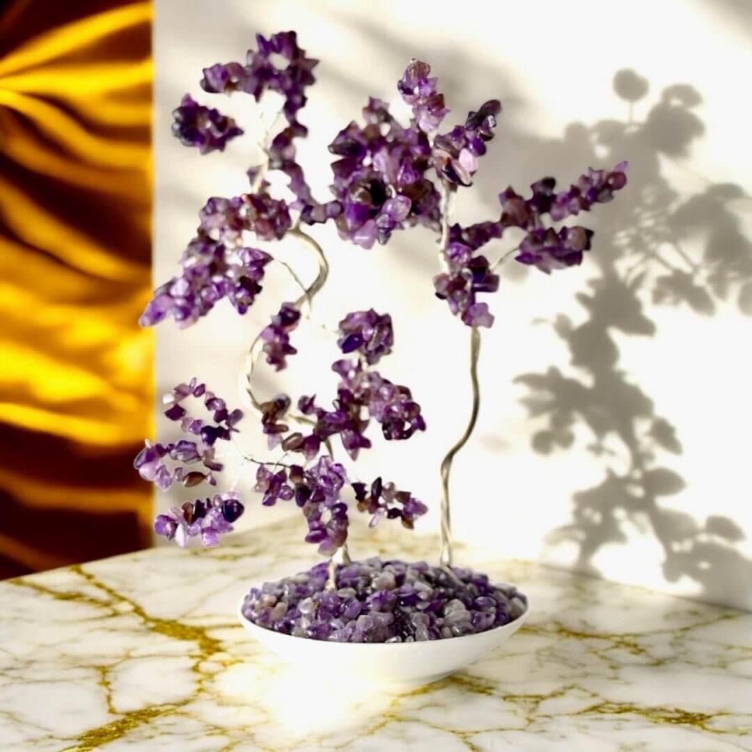 Großer Amethyst Baum in Keramikschale - Highlight für jedes Zuhause