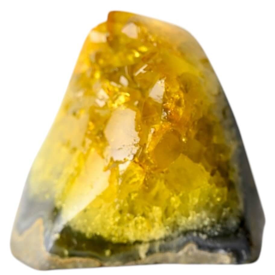 Gelbe Amethystdruse – Elegantes Kristallstück als Wohnakzent