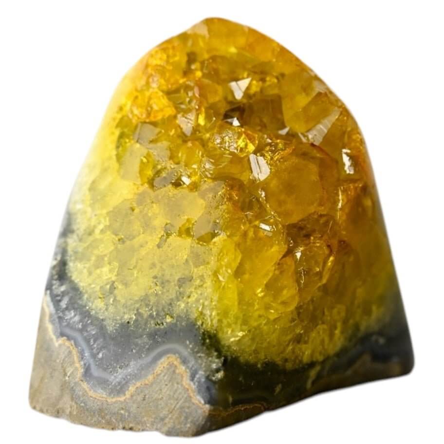 Gelbe Amethystdruse – Elegantes Kristallstück als Wohnakzent