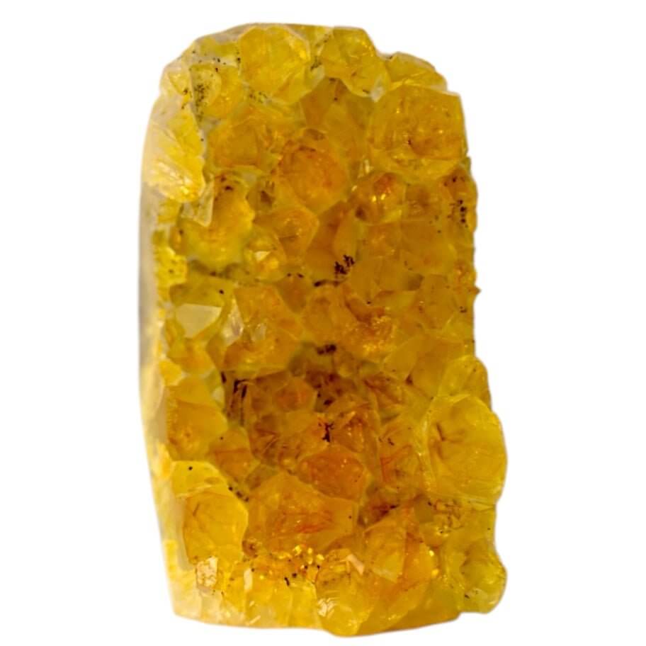 Leuchtende gelbe Amethystdruse – Glanzvolles Highlight für Wohnräume