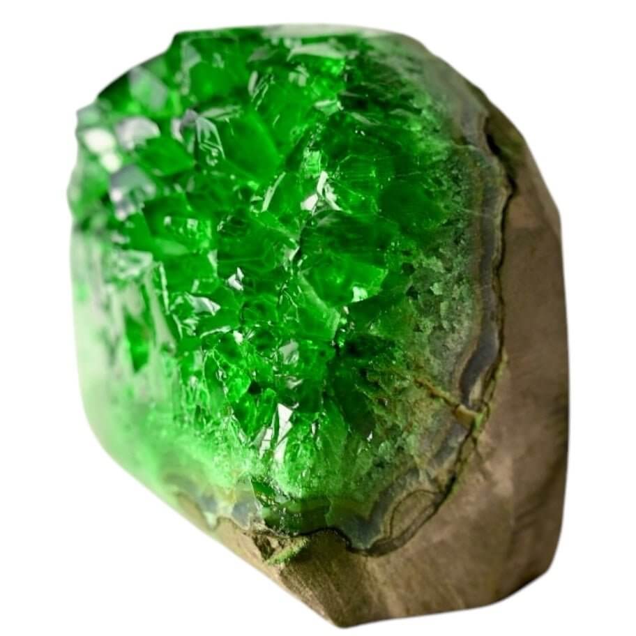 Glitzernde grüne Amethystdruse – Elegantes Highlight voller Farbe