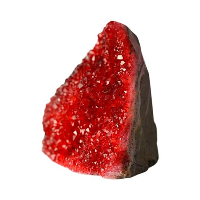 Rote Amethystdruse – Strahlende Kristalle als Wohnakzent