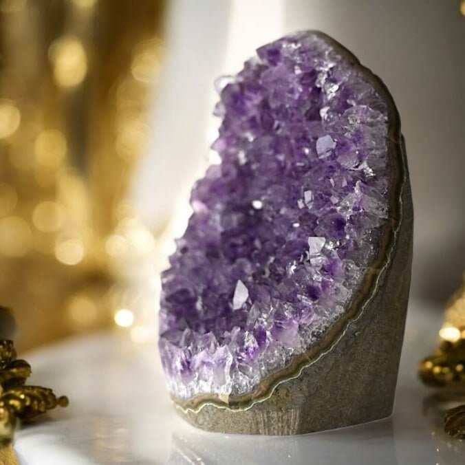 Glitzernde Amethystdruse – Tiefe violette Kristalle