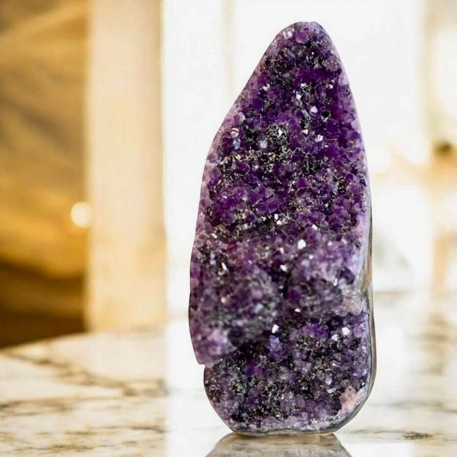 Amethystdruse außergewöhnlich funkelnd – Dekoration mit Seele