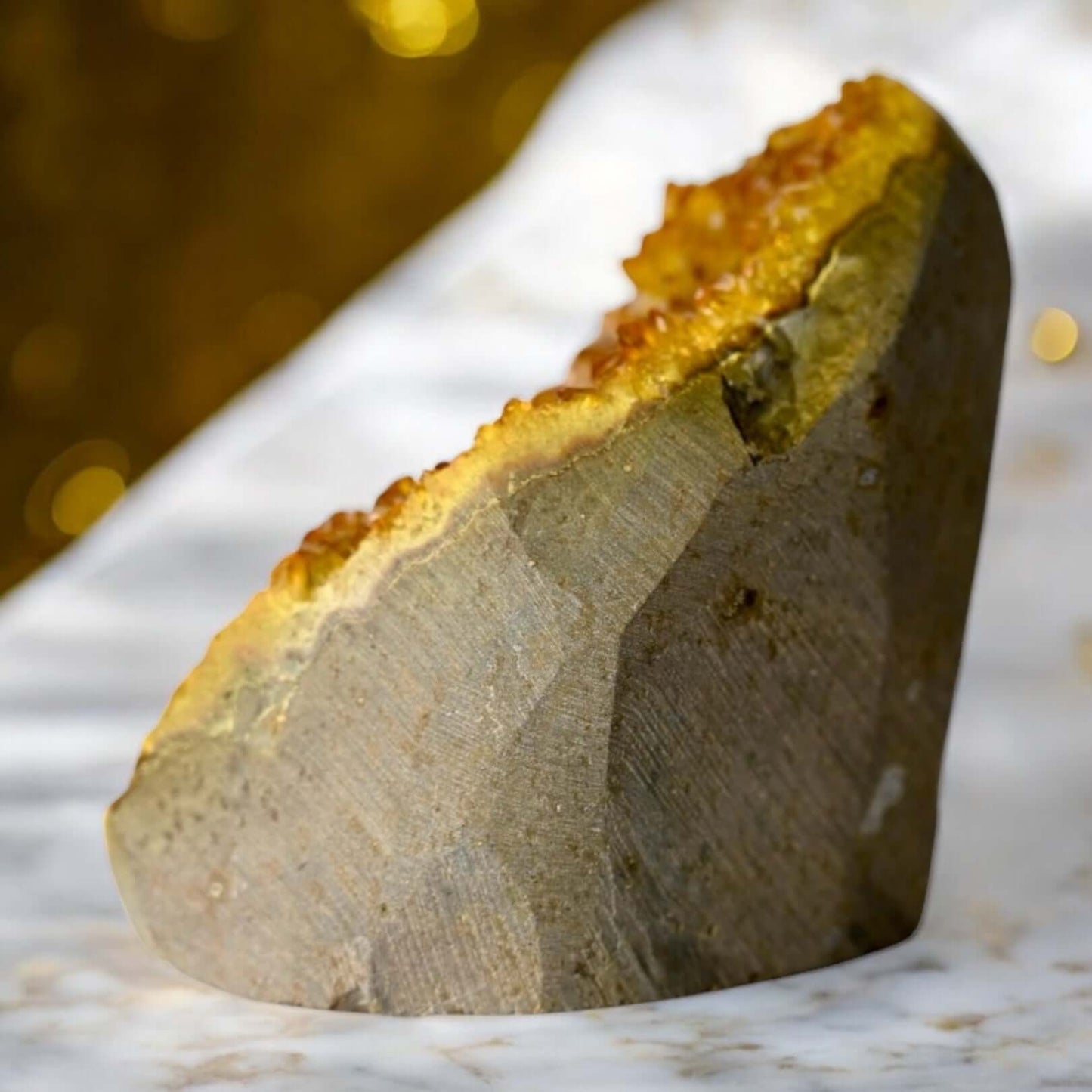 Strahlende gelbe Amethystdruse – Funkelndes Wohnhighlight