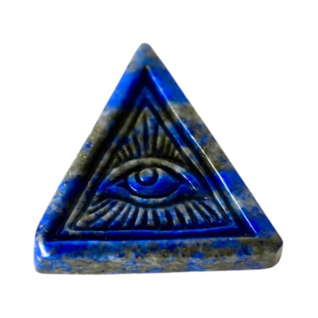 Lapislazuli-Dreieck mit Auge – Symbol für Schutz und Klarheit