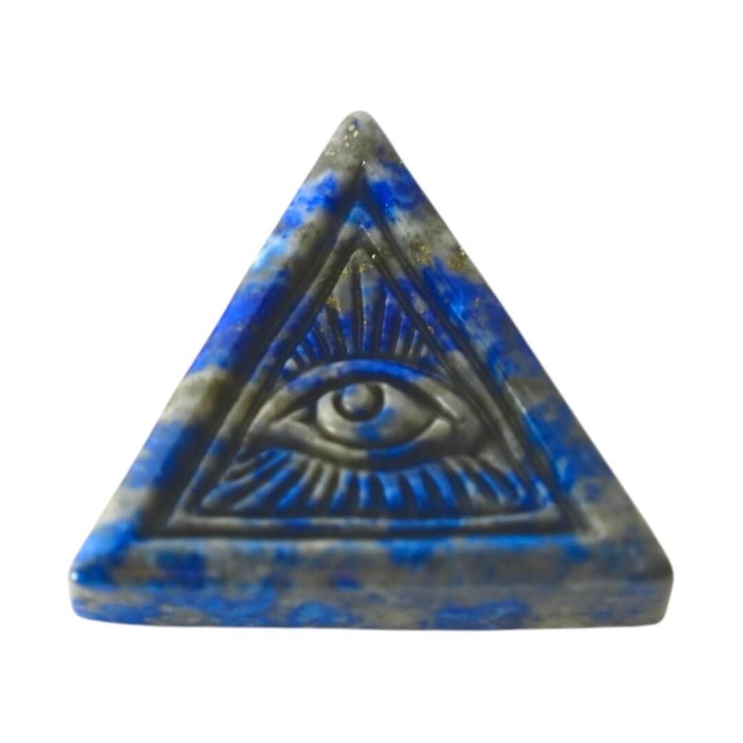 Lapislazuli Dreiecks-Amulett mit Auge – Kraftstein der Intuition