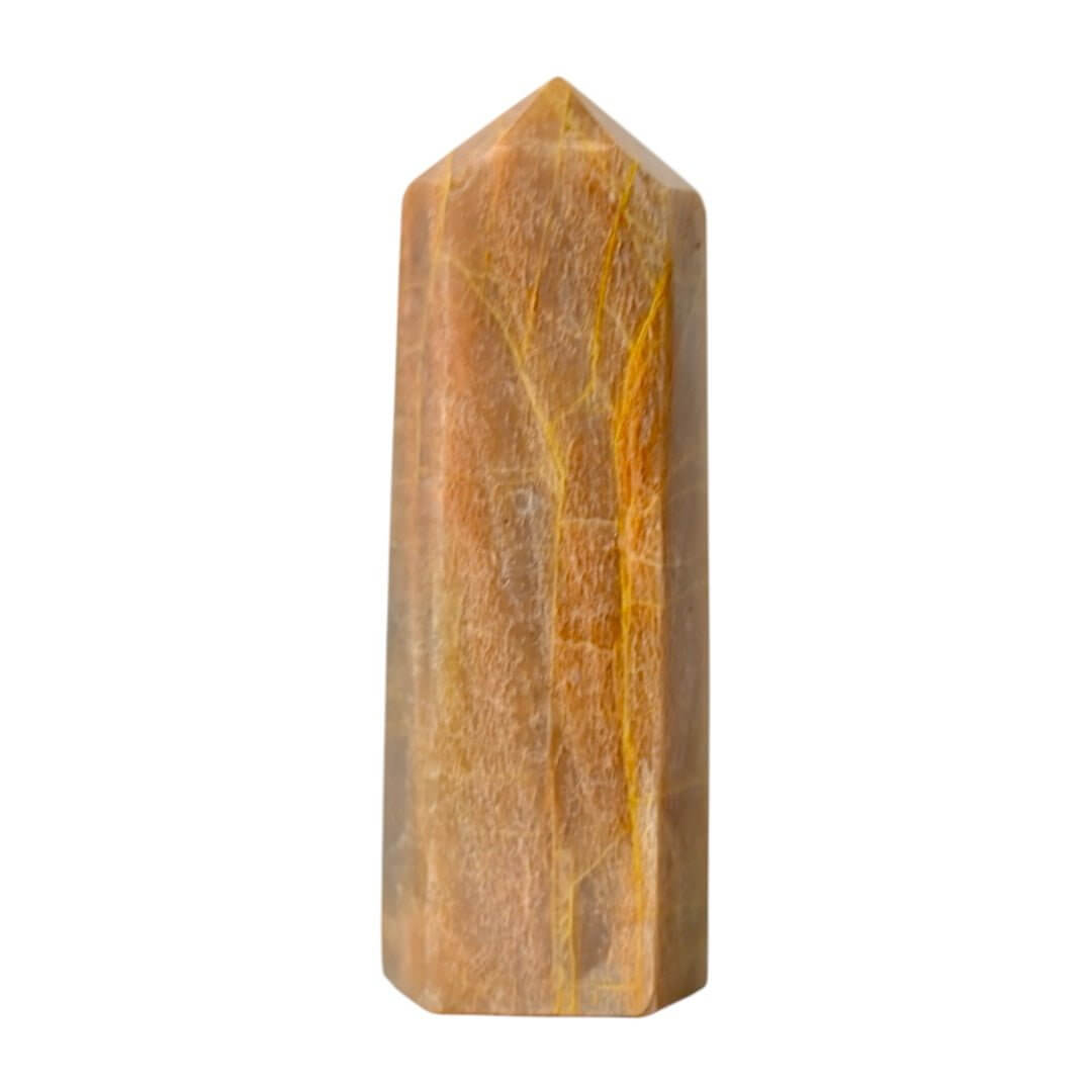 Oranger Mondstein Obelisk – beruhigend und inspirierend zugleich