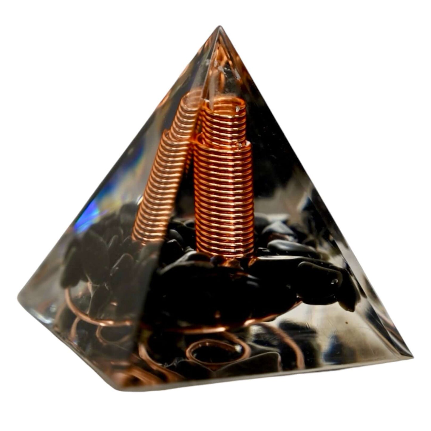 Obsidian Kupferspule Orgonit Pyramide
