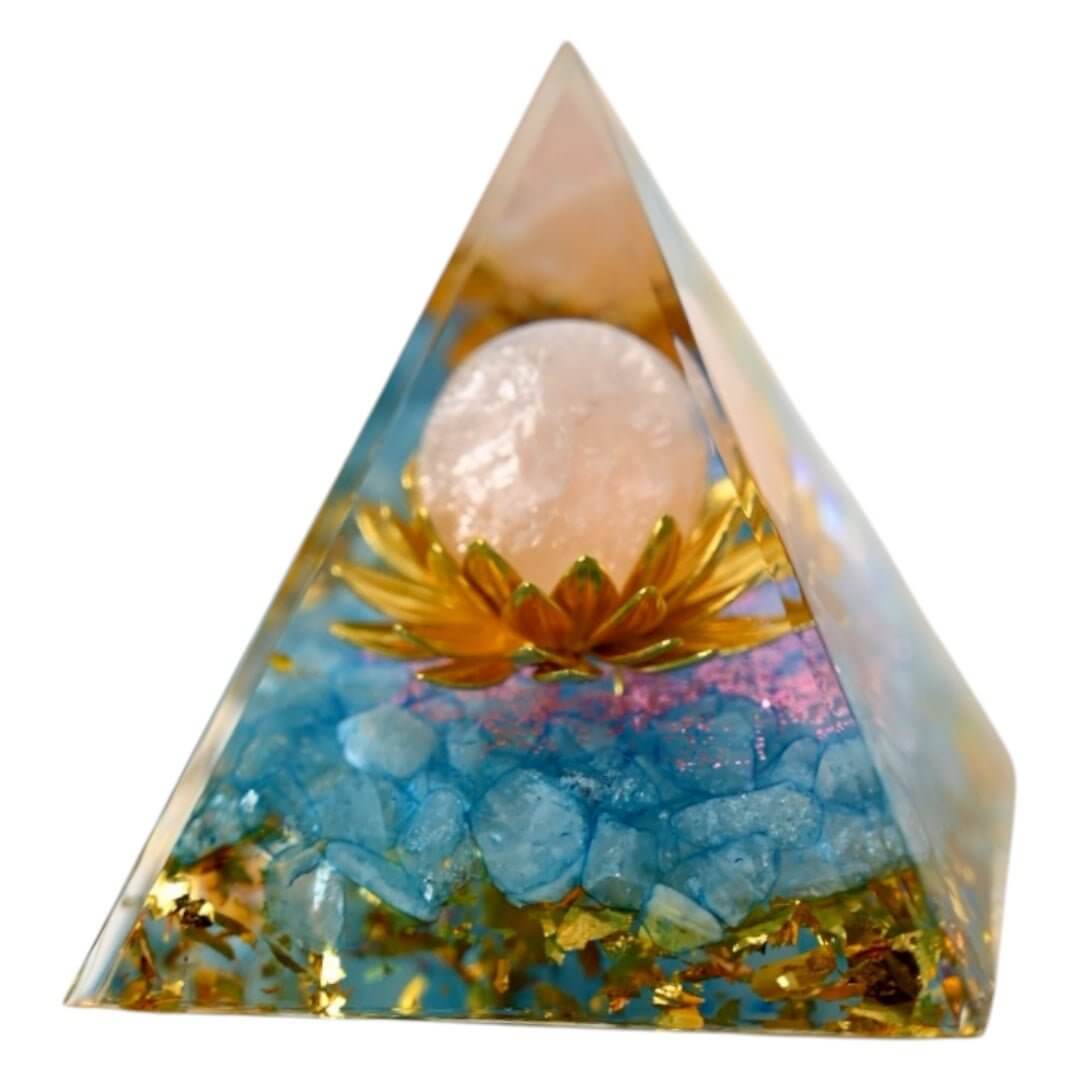 Orgonit Pyramide „Rainbow Blume des Lebens“ – Energie & Harmonie