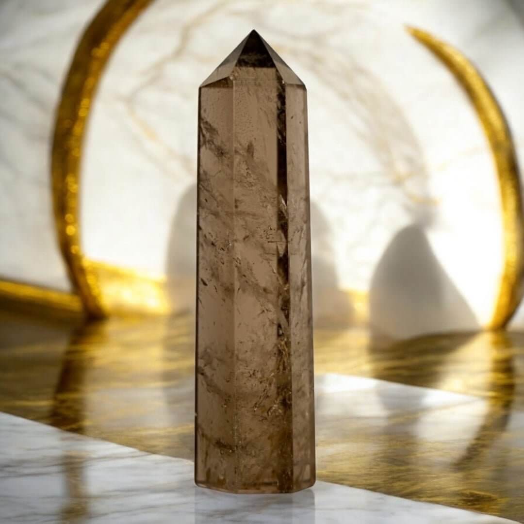 Rauchquarz Obelisk - Mystisch & Dunkel