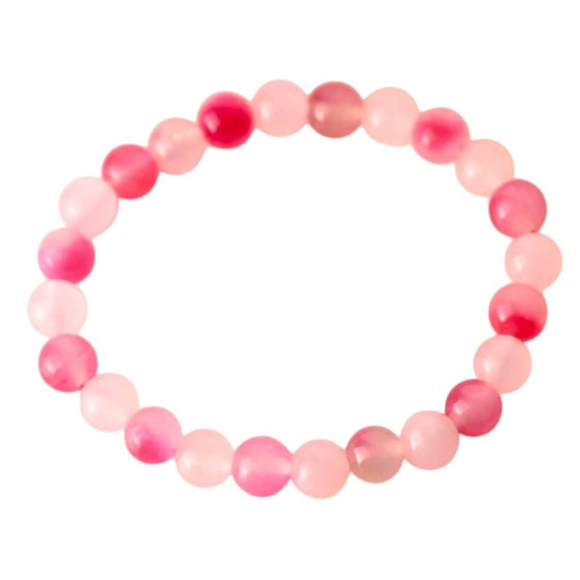 Rosenquarz Armband mit pinken Akzenten