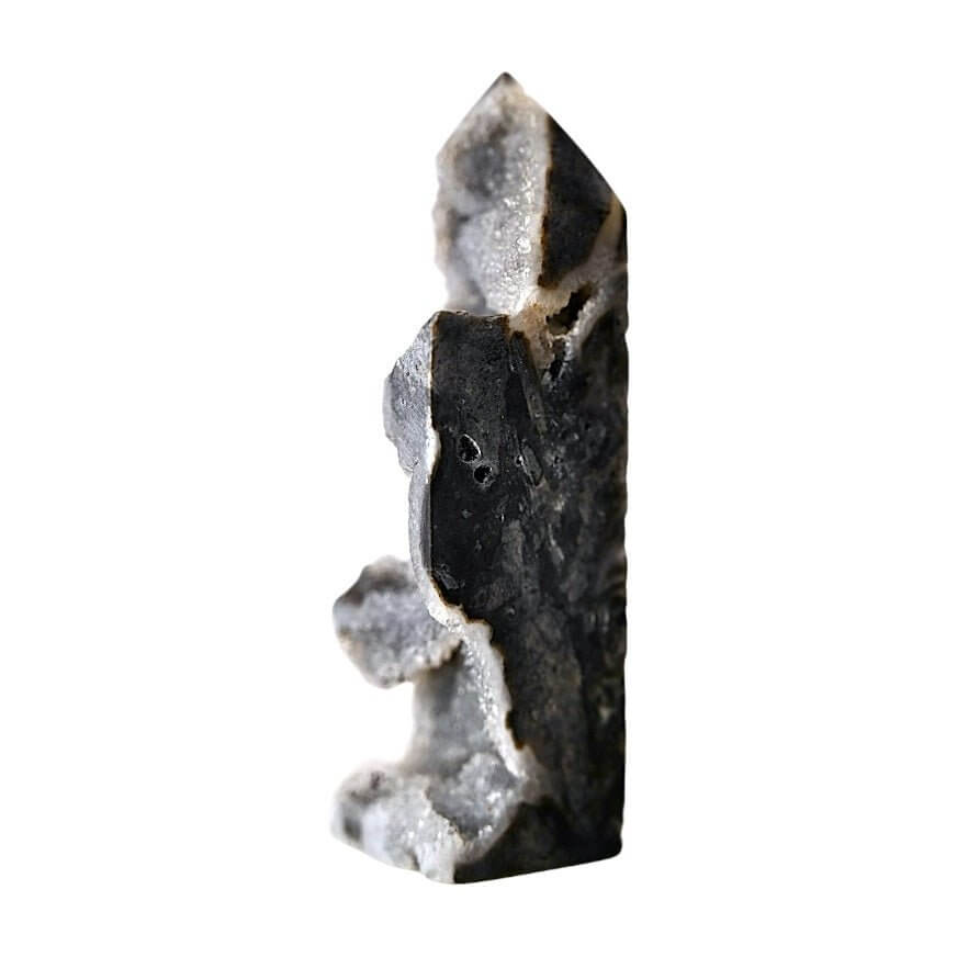 Grauer Sphalerit-Obelisk – eleganter Edelstein für Zentrierung, innere Ruhe und Balance