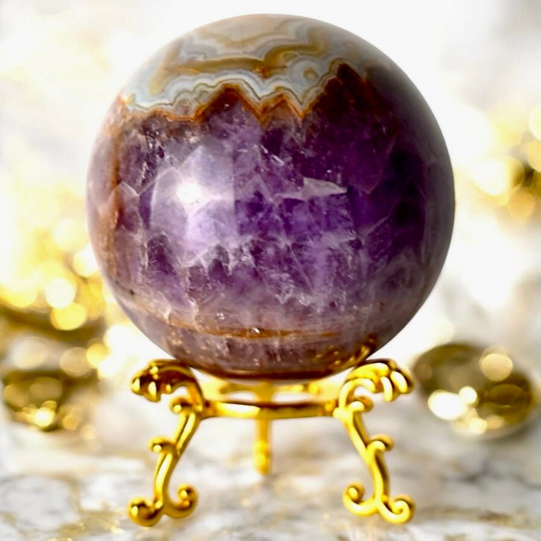 Amethyst - Achat Kugel - CrystalScents