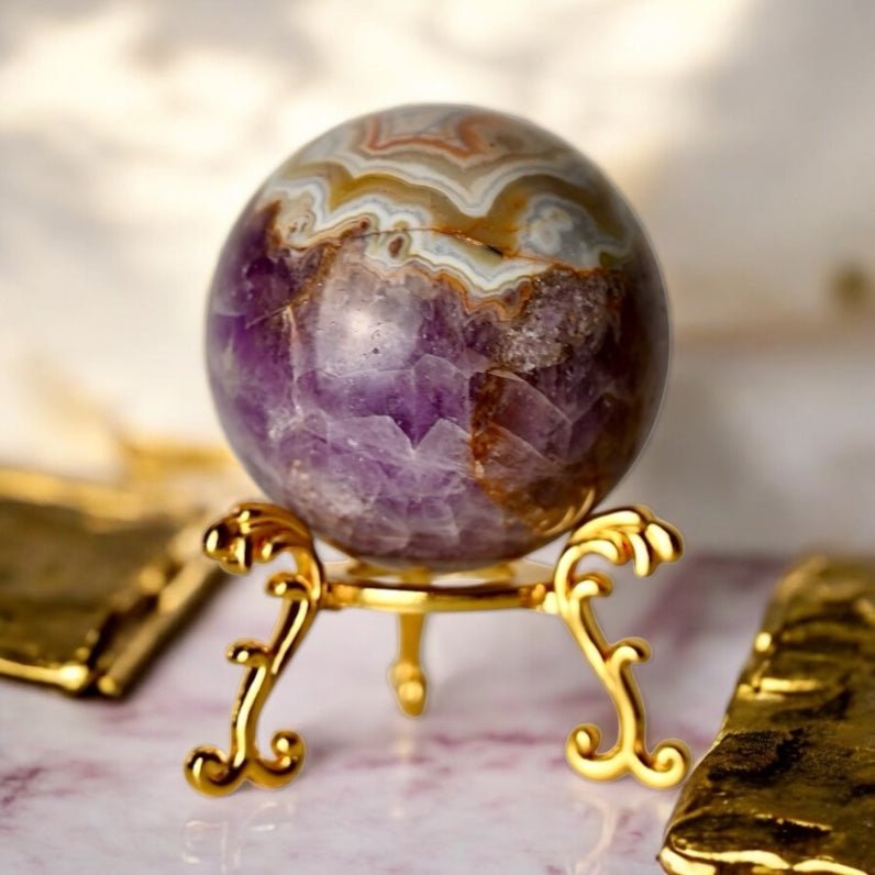 Amethyst - Achat Kugel - CrystalScents