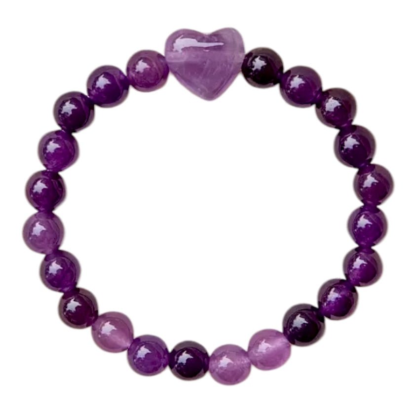 Amethyst Armband mit Herz - CrystalScents