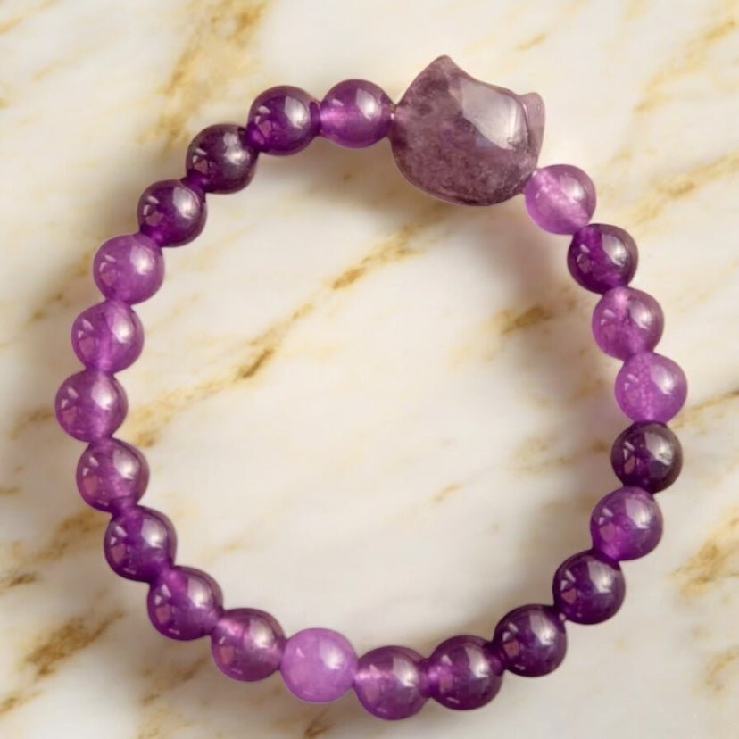 Amethyst Armband mit Katze - CrystalScents