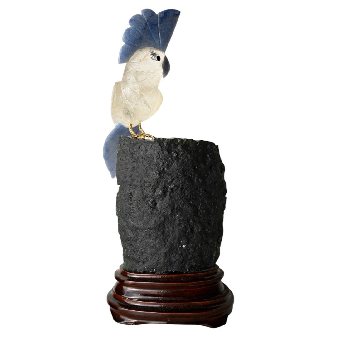 Amethyst Druse mit Bergkristall Vogel - CrystalScents