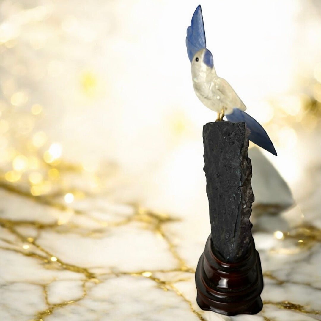 Amethyst Druse mit Bergkristall Vogel - CrystalScents
