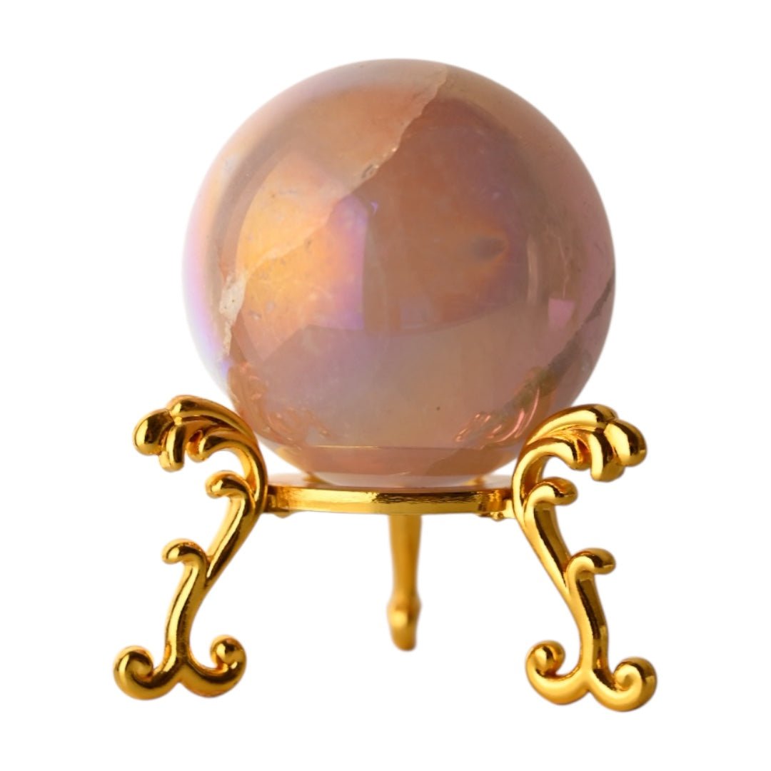 Aura Rosenquarz Kugel - CrystalScents
