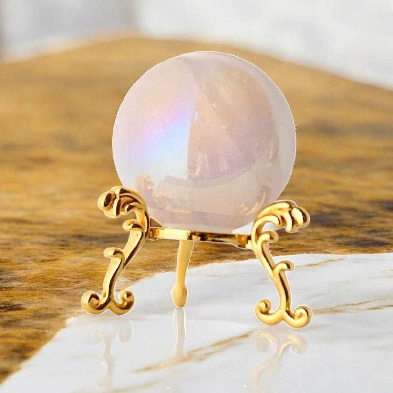 Aura Rosenquarz Kugel - CrystalScents