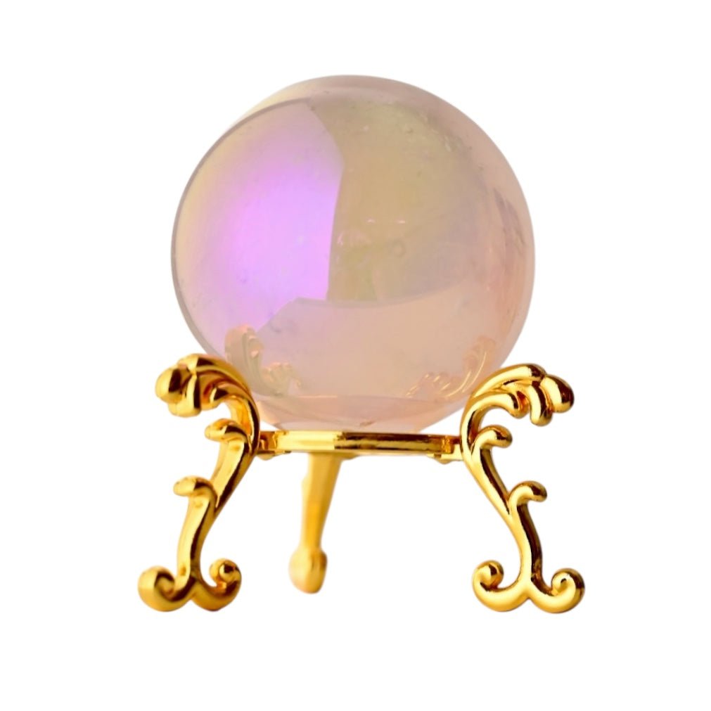 Aura Rosenquarz Kugel - CrystalScents