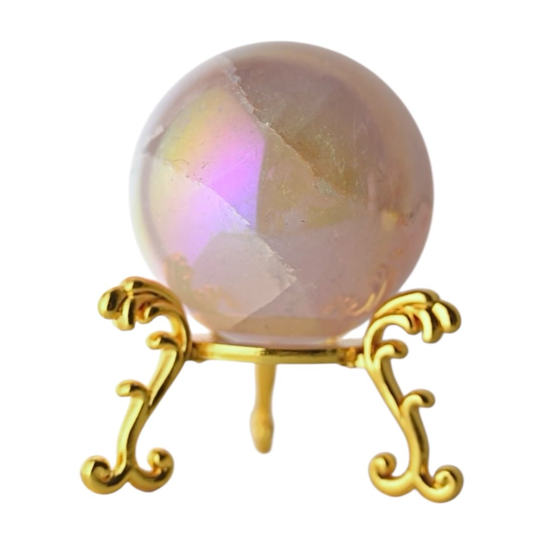 Aura Rosenquarz Kugel - CrystalScents