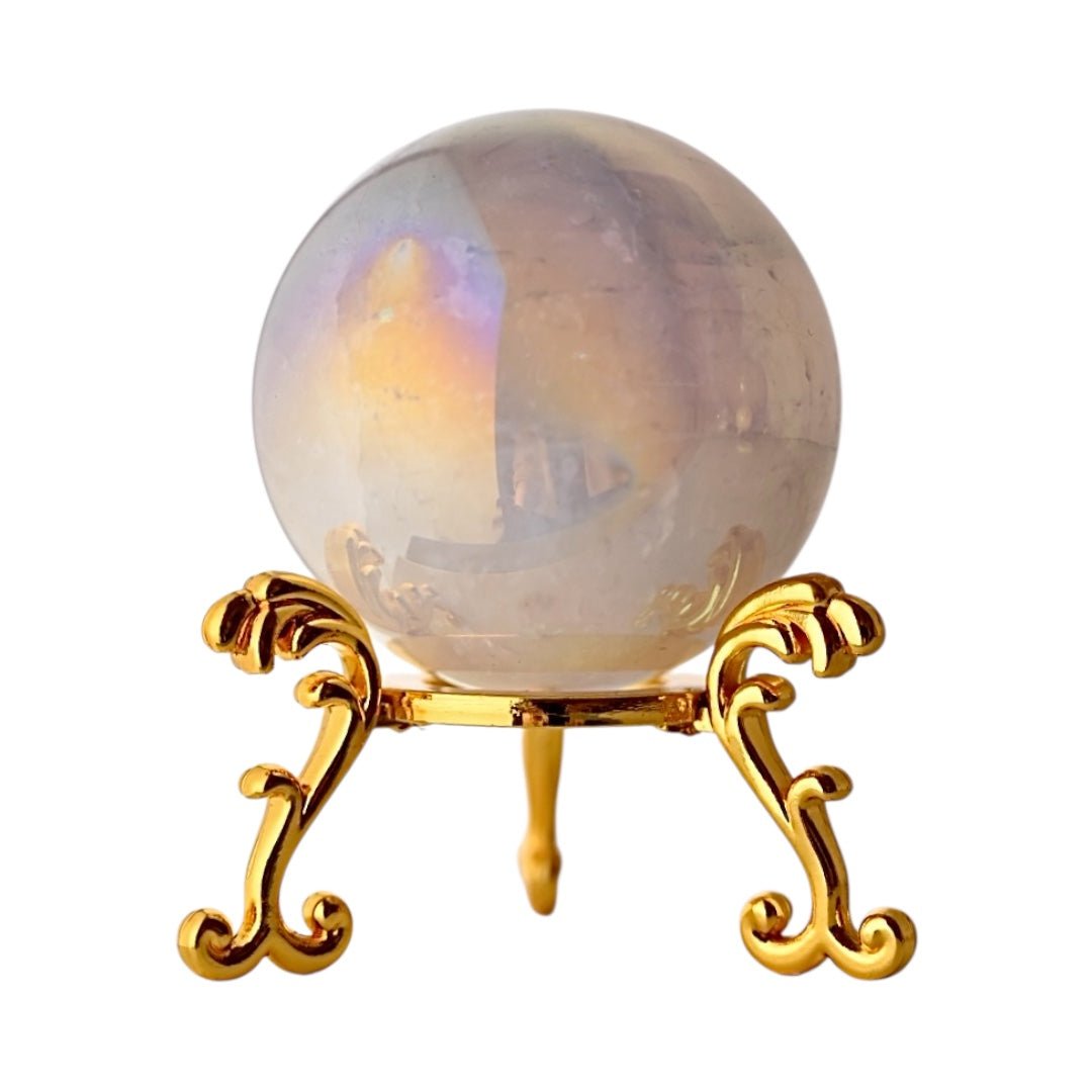 Aura Rosenquarz Kugel - CrystalScents