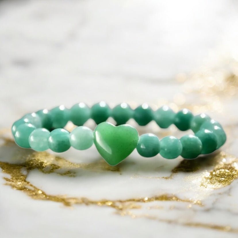 Aventurin Kugelarmband mit Herz - CrystalScents