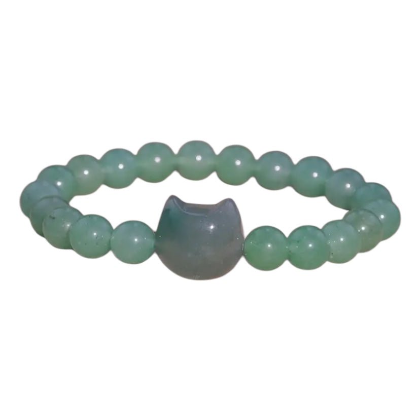 Aventurin Kugelarmband mit Katze - CrystalScents