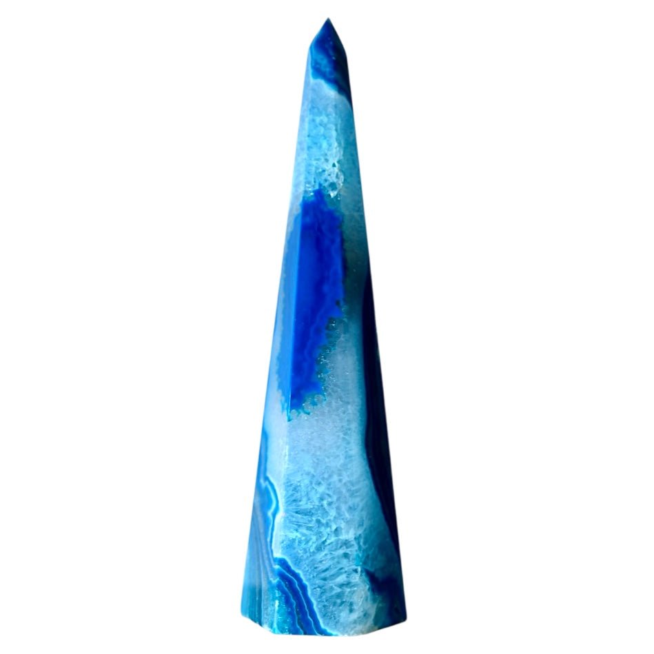 Blauer Achat Obelisk - CrystalScents