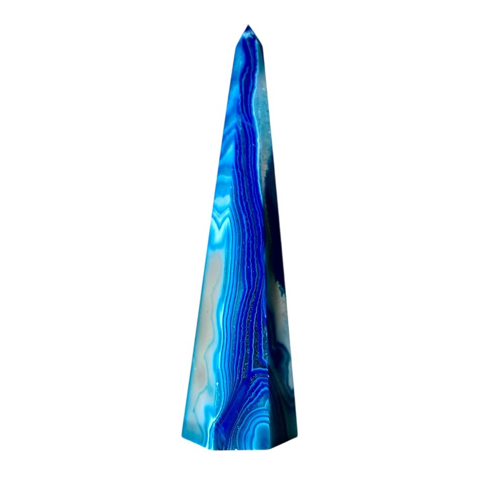 Blauer Achat Obelisk - CrystalScents