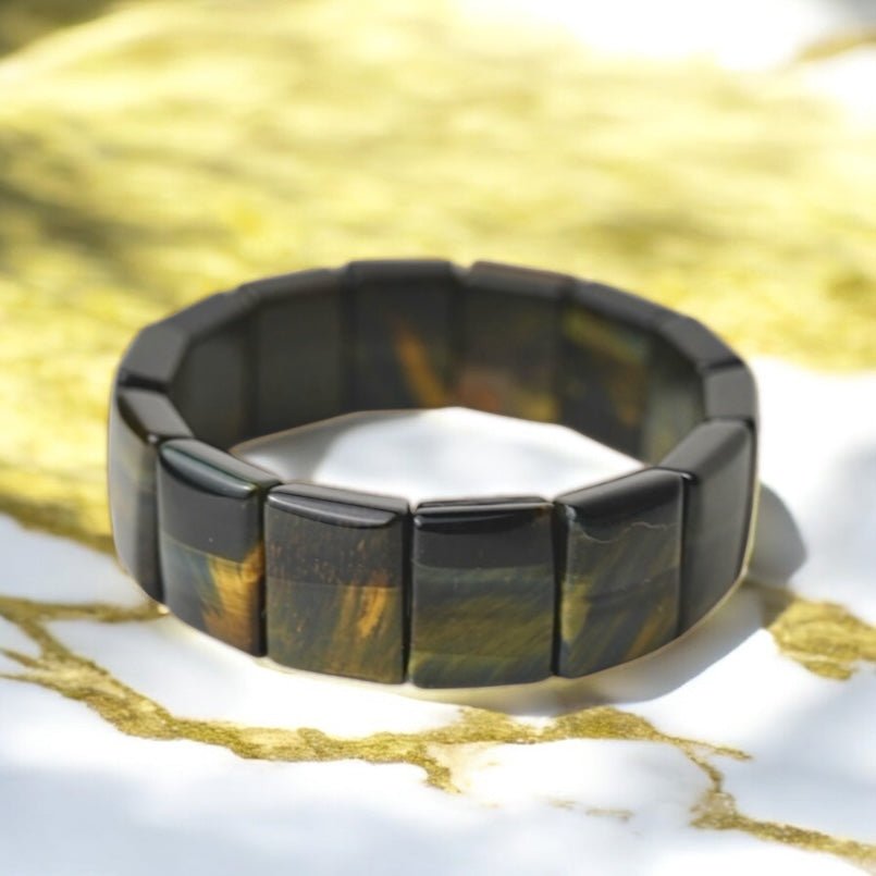 Breites Falkenauge Armband - CrystalScents
