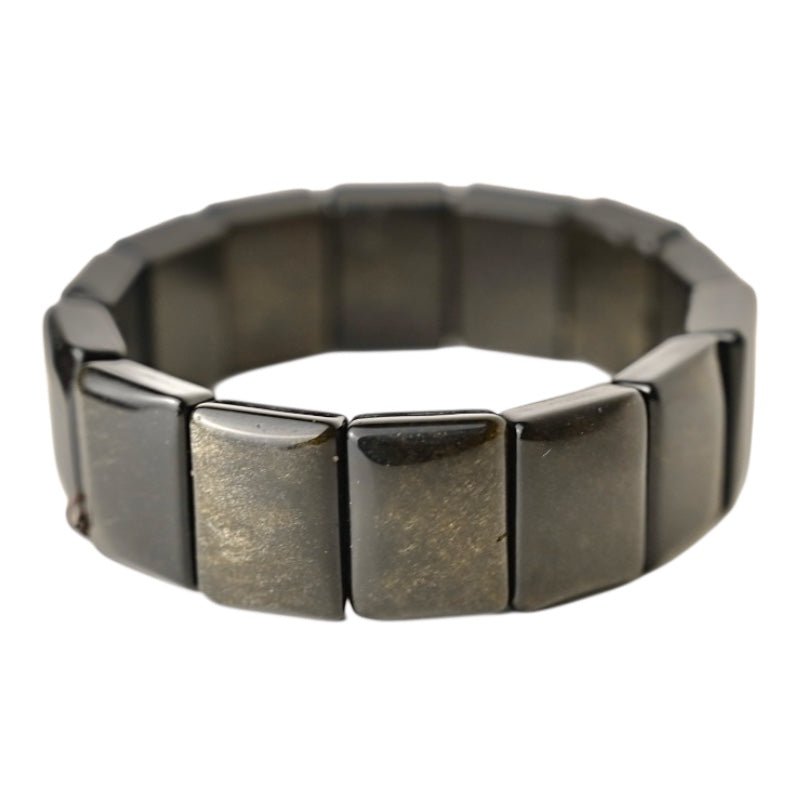 Breites Gold Obsidian Armband - CrystalScents