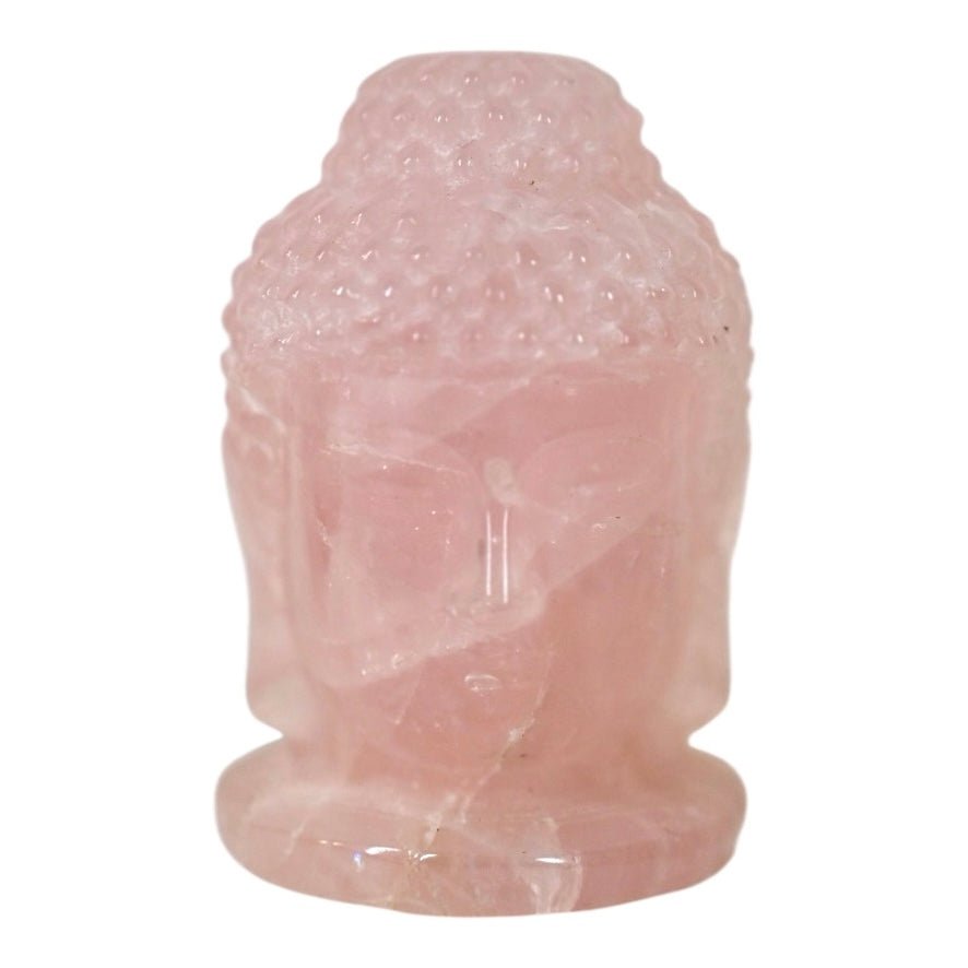 Buddha - Kopf aus Rosenquarz - CrystalScents