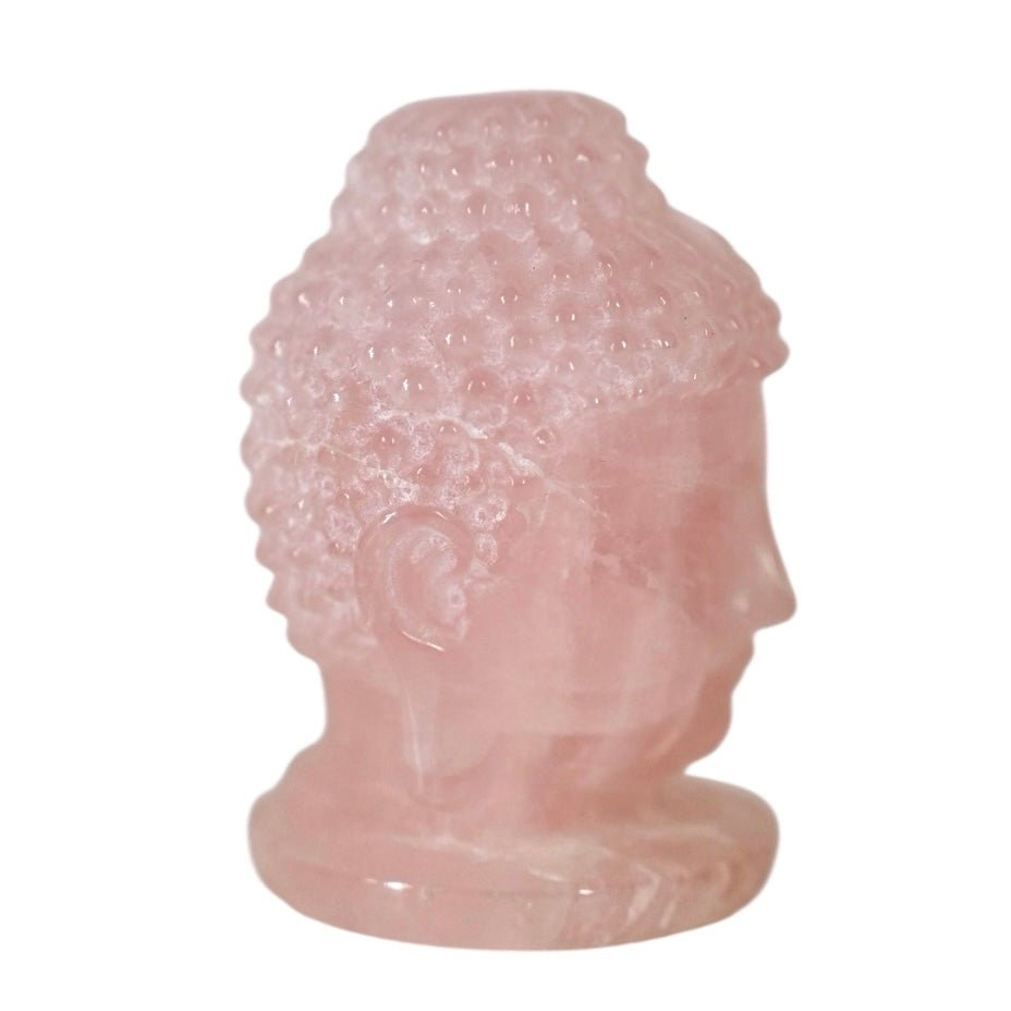 Buddha - Kopf aus Rosenquarz - CrystalScents