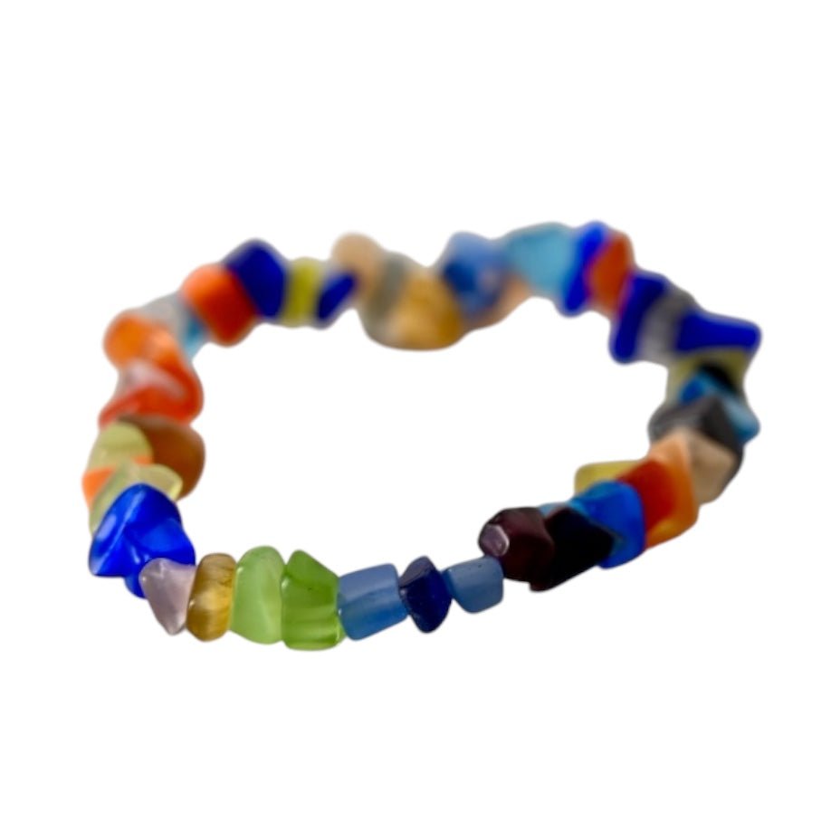 Buntes Katzenauge Splitterarmband - CrystalScents