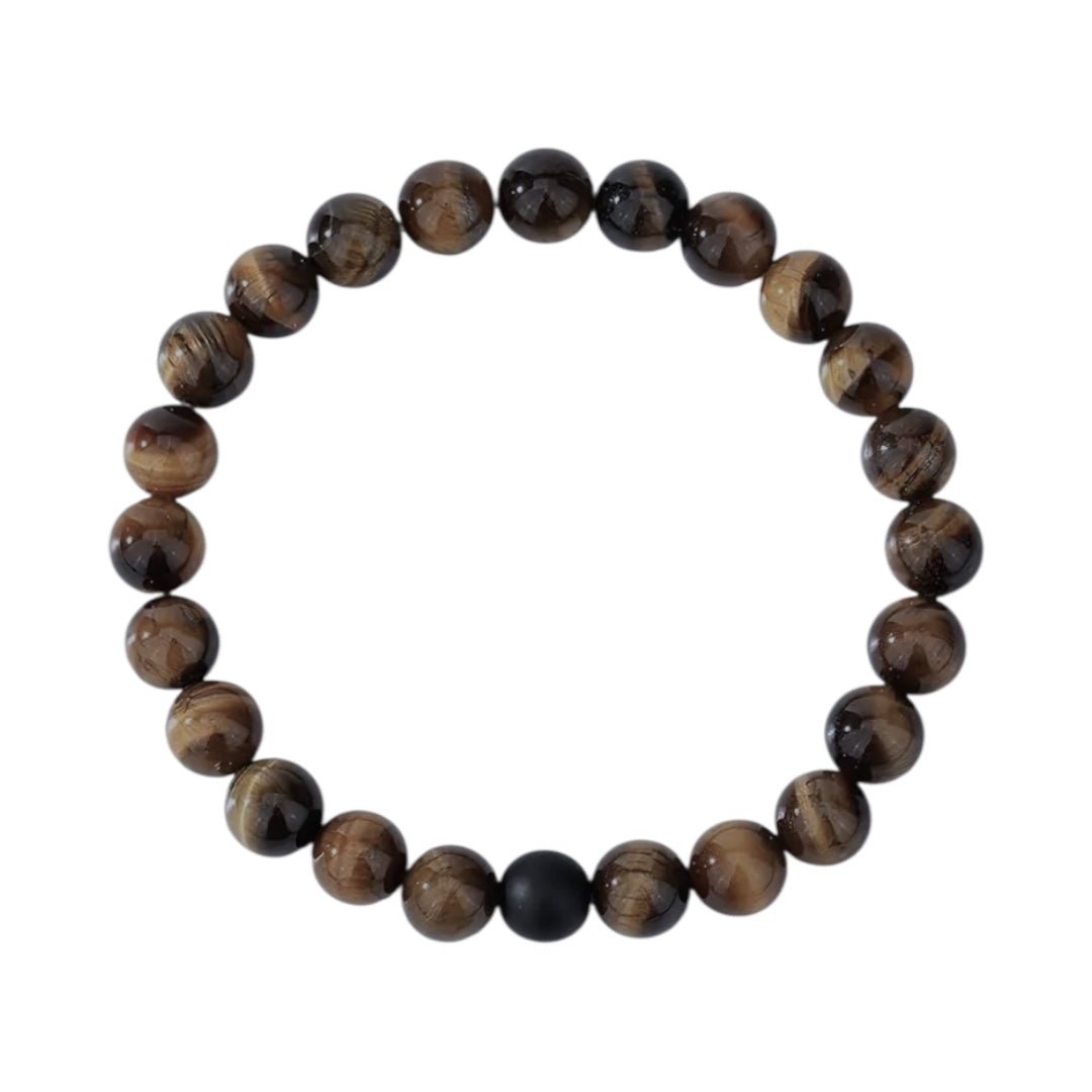 Dunkles Tigerauge Kugelarmband - CrystalScents