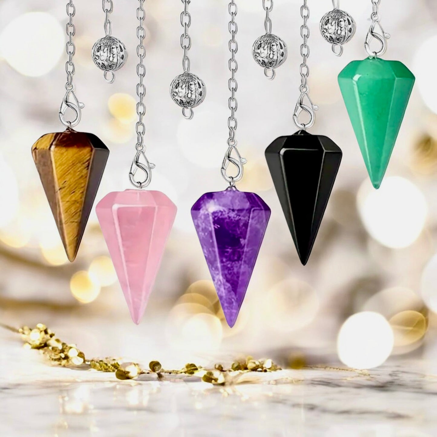 Edelstein Pendel; Tigerauge - CrystalScents