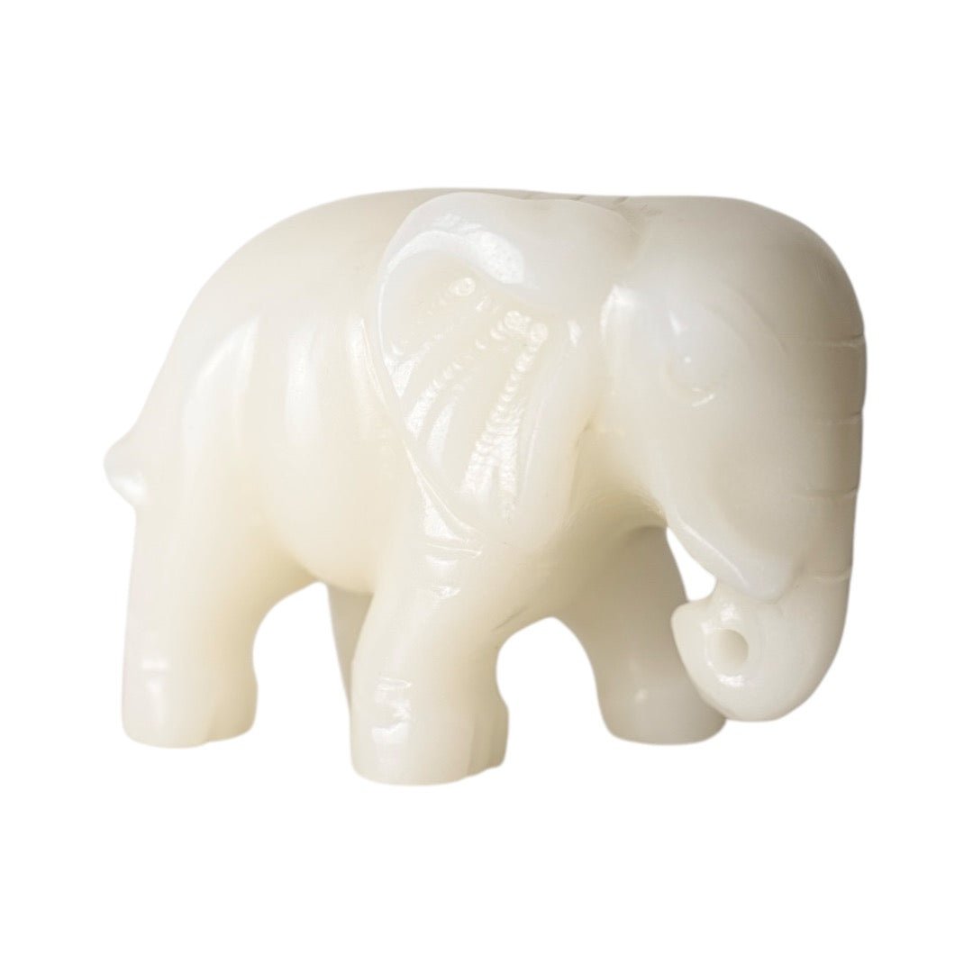 Elefant aus weißer Jade - CrystalScents