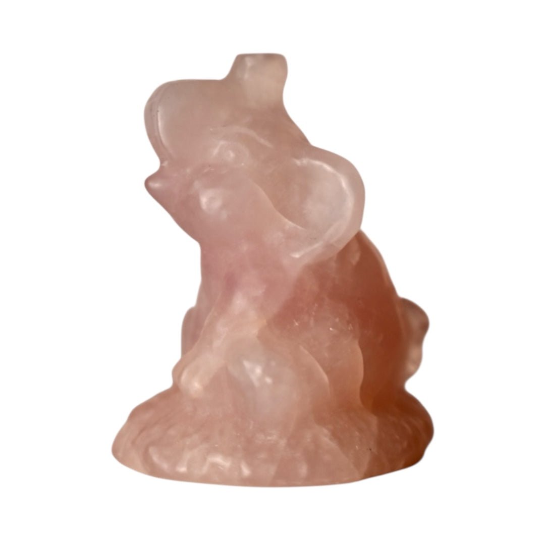 Elefant Kopf aus Rosenquarz - CrystalScents