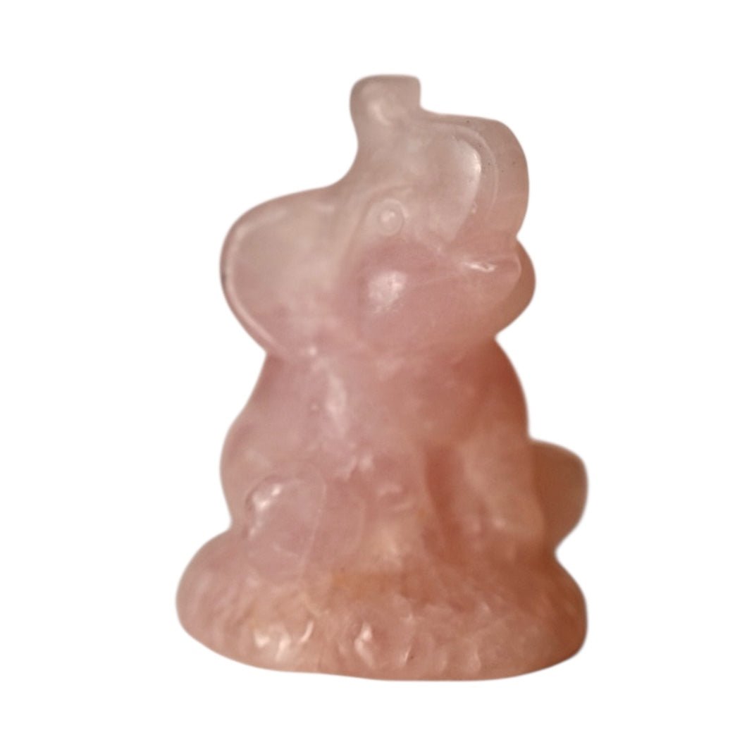 Elefant Kopf aus Rosenquarz - CrystalScents