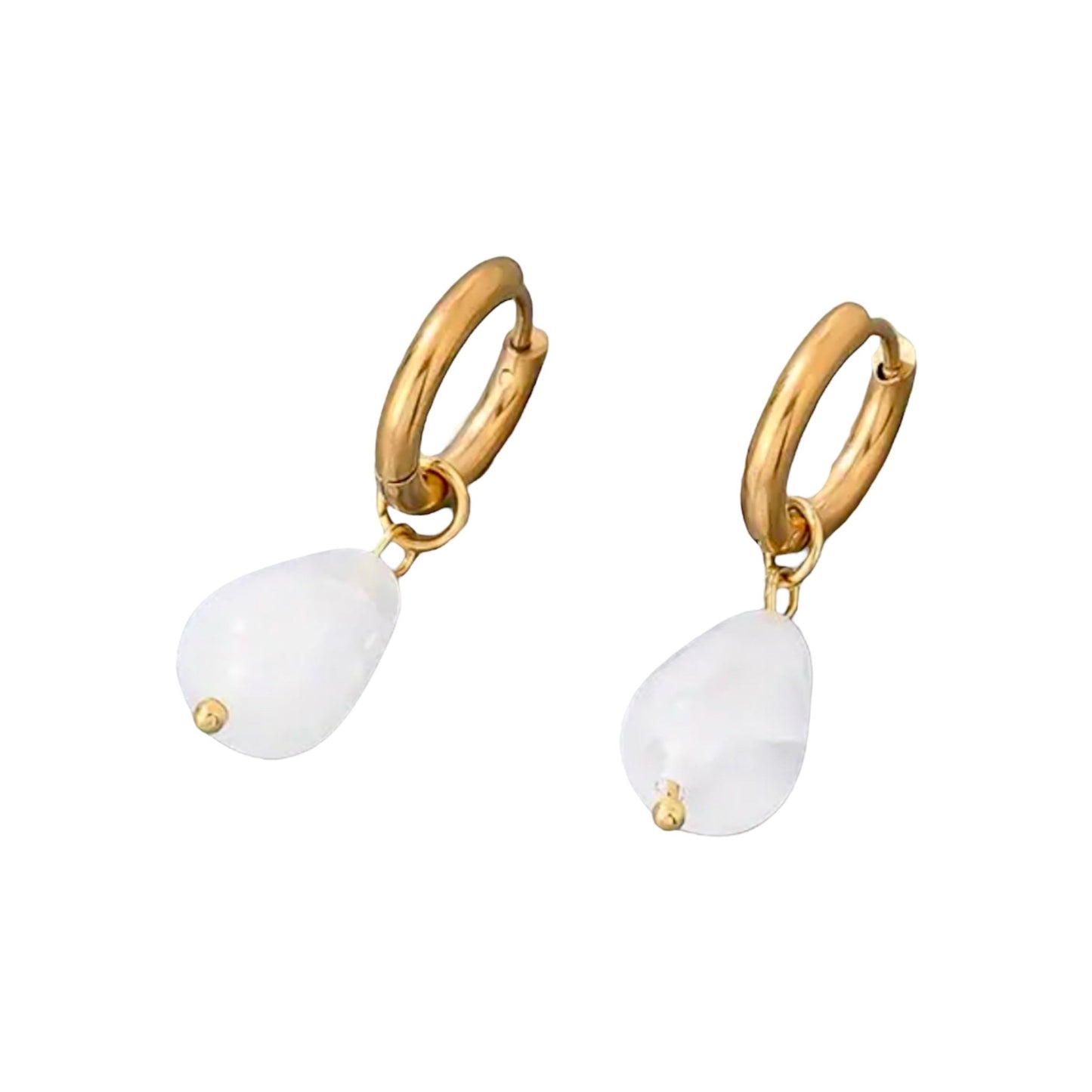 Elegante goldene Ohrringe mit tropfenförmigem Bergkristall - CrystalScents